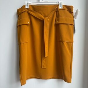 Elegant Mustard Pencil Skirt XL